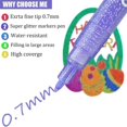 thumbnail image 3 of Glitter Paint Pens, 12 Colors Self-Outline Metallic Markers, Fine Point Tip Water-Based Ink DIY Crafts Greeting Cards, 3 of 6