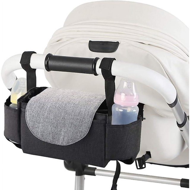 Organizador de cochecito, bolsa para cochecito, bolsa de pañales para bebés, bolsa de almacenamiento con asa, impermeable, multifunción