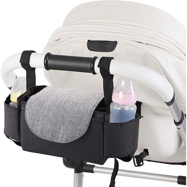 Organizador de cochecito, bolsa para cochecito, bolsa de pañales para bebés, bolsa de almacenamiento con asa, impermeable, multifunción