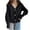 #0200-Black, variant on Uootdi Cardigan Sweaters for Women V Neck Oversized Lightweight Crop Solid Button Down Knit Gift Long Sleeve Open Front Sweater