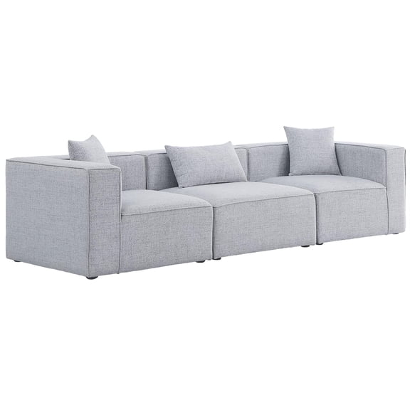 Pemberly Row Modern / Contemporary Gray Durable Linen Modular Sofa
