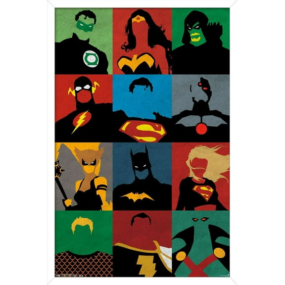 DC Comics - Justice League - Minimalist Wall Poster, 14.725" x 22.375", Framed