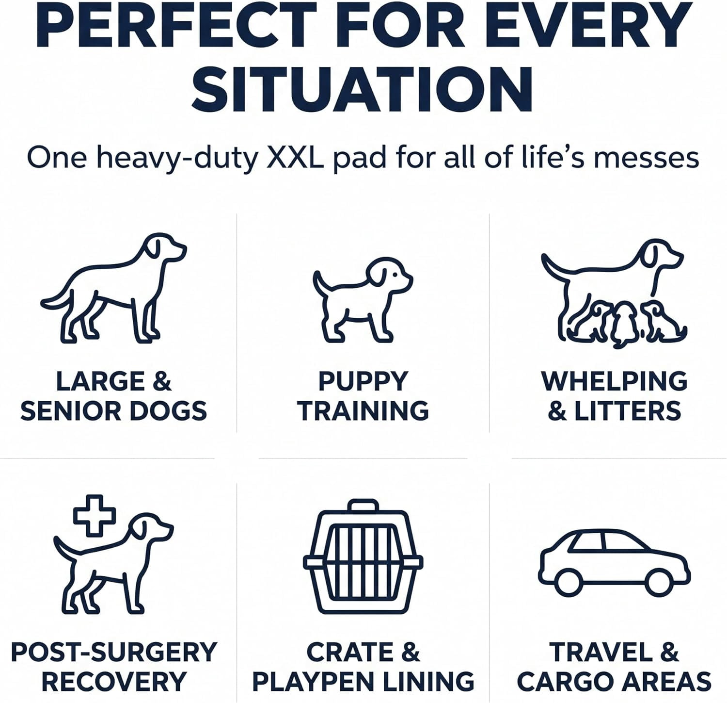 Farmhouse Pet Supply 50ct Extra Large Dog Pee Pads, 37x54 in, Heavy Duty with Adhesive Tabs