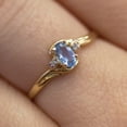 thumbnail image 3 of 10k Yellow Gold Oval Blue Topaz And Diamond Ring, 3 of 8