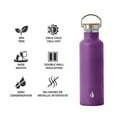 thumbnail image 3 of Elemental Classic Insulated Water Bottle, Leak Proof Thermos Water Bottle with Bamboo Lid and Metal Ring, Reusable Insulated Stainless Steel Water Bottle, 25oz - Plum, 3 of 9