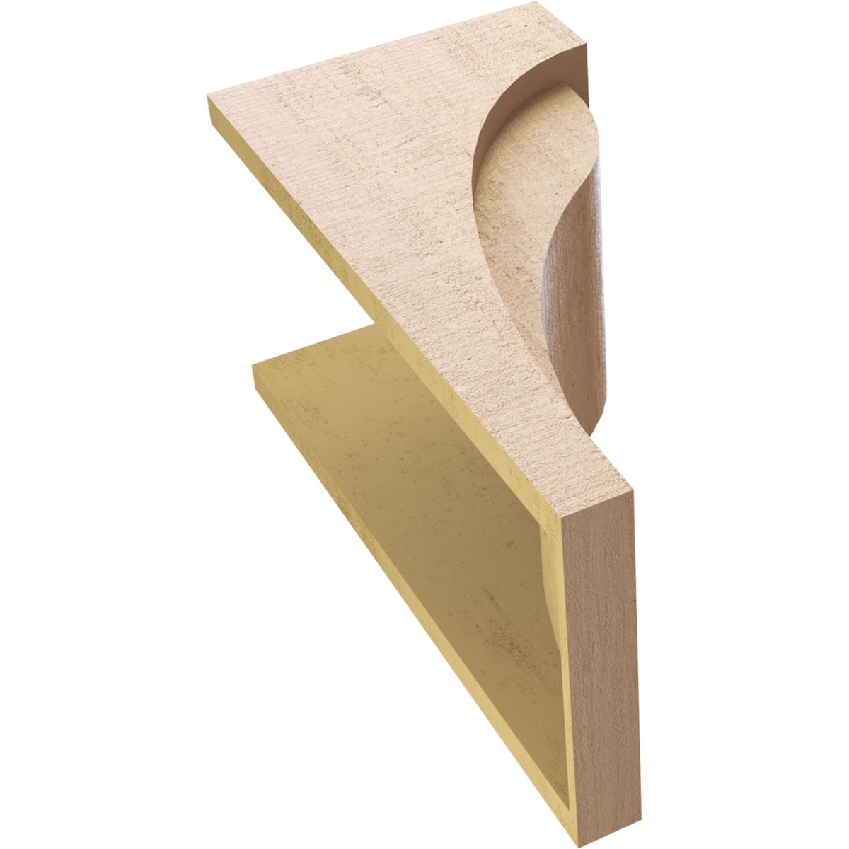 11"W x 11"D x 22"H Wide Helena Rough Cedar Woodgrain TimberThane Corbel, Primed Tan
