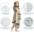 thumbnail image 7 of Brown Mushroom Label Light Pattern Hooded Bath Towel，60"x35" for Ages 3 To 12 Kids, Quick Dry Lightweight Soft Microfiber Hood Beach Towel Cover Up for Kids, 7 of 7