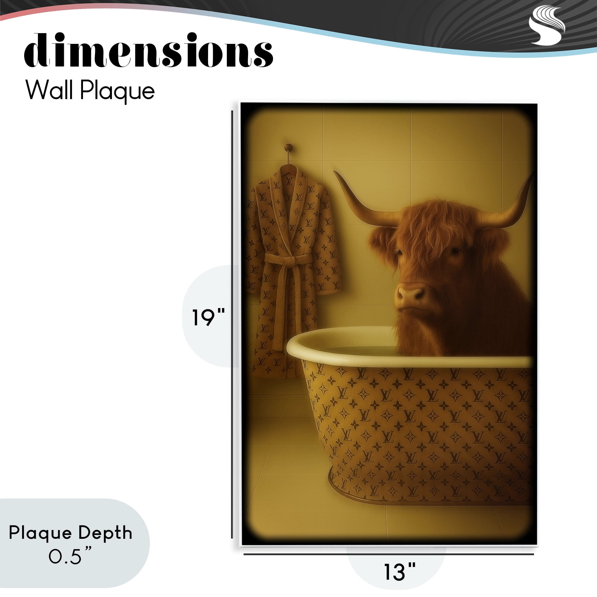 Stupell Industries Couture Highland in Luxury Tub Wall Plaque Art, design by Grotto Studios