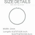 thumbnail image 5 of DVEATR Solid 925 Sterling Silver 2MM/4MM Rope Chain Bracelet for Men Women,with Lobster Claw Clasp,Made in Italy 6.5/7/7.5/8 Inch, 5 of 10
