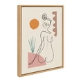 thumbnail image 2 of Kate and Laurel Sylvie Sunset Framed Canvas Wall Art by Rachel Lee of My Dream Wall, 18x24 Natural, Decorative Bohemian Art Print for Wall, 2 of 6