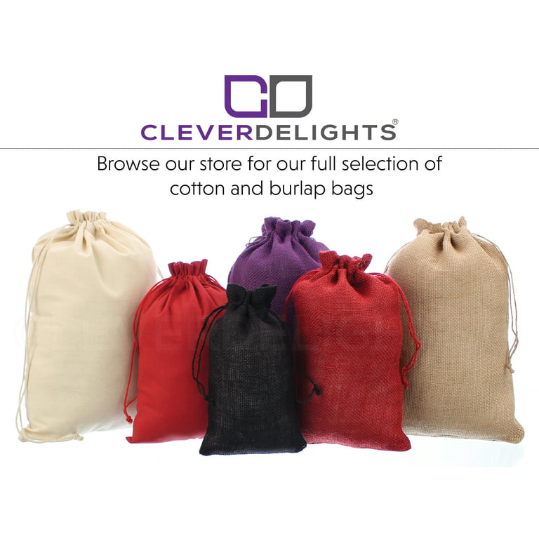 CleverDelights Cotton Bags - 12 inch x 16 inch - 10 Pack - Premium Muslin Drawstring Bag, Size: 12 x 16, Beige