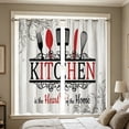 thumbnail image 6 of AUNVITO 2 Panel 2D Printed Short Kitchen Curtain Pair, Machine Washable Light Filter Drape, Bedroom Bathroom Window Decor Shade, 6 of 7