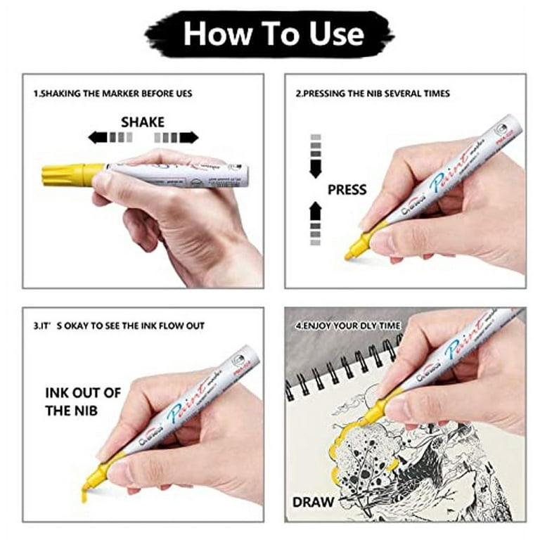 5x Waterproof Non-toxic Permanent Tire Paint Pen Color Paint Maker Pen  Universal