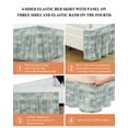thumbnail image 6 of Vintage Green Wrap Around Bed Skirts for California King Bed 16" Drop,Bed Skirt with Adjustable Elastic Belt Dust Ruffle Bed Valance for Bedroom Hotel Modern Abstract Art Oil Painting Bed Frame Cover, 6 of 7