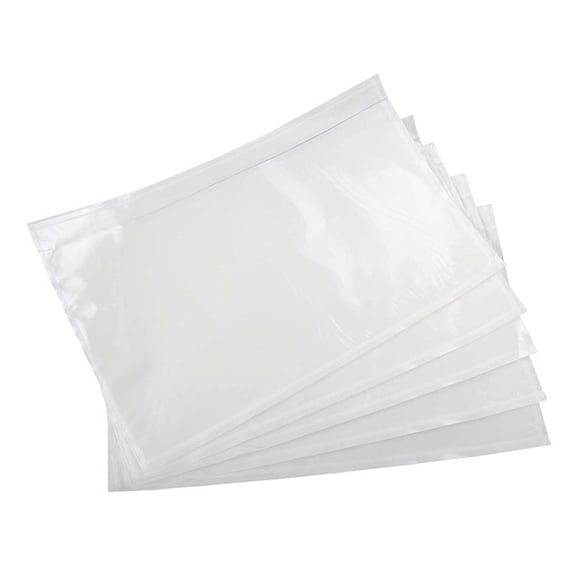 Clear Shipping Label Envelopes 7.5 x 5.5 Inches, 50 Pack Packing List Pouches, Strong Adhesive Top Loading Pouch for Secure Document Protection, Waterproof