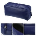 thumbnail image 4 of Unique Bargains 1 Pcs Portable Makeup Bag Toiletry Bag Cosmetic Organizer for Travel Leather Blue, 4 of 7