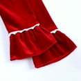 thumbnail image 5 of Odeerbi Christmas Dresses for Girls Children's Pajamas Suit Autumn Winter Gold Velvet Long-sleeved Home Wear Red, 5 of 9