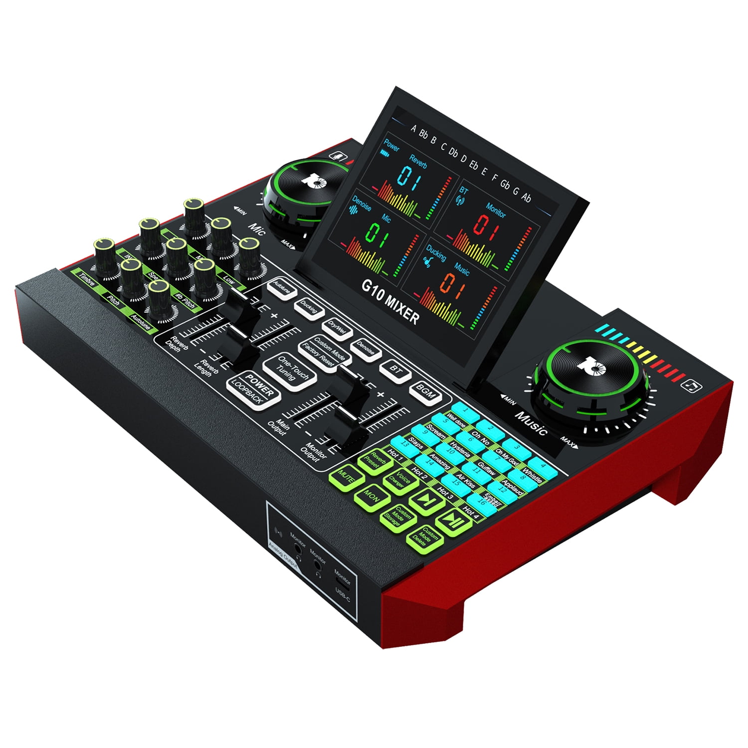 USB Audio Interface with Mixer & Vocal Effects, G10 Multi-Channel Sound Mixer Board Voice Changer, All-in-one XLR Studio DJ Equipment for Phone PC Online Live Streaming Podcast Walmart.com