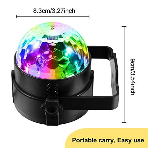 SOLMORE Party lights Disco ball Projector light Sound Activated DJ Lights for Room LED Lights for bar 7-Colors Stage Lights for Parties Birthday Wedding Club Holiday Christmas Karaoke DJ RGB 