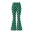 thumbnail image 7 of Womens High Waisted Flared Pants Soft Stretchy Workout Yoga Casual Bell Bottom Leggings with Prints (M, Green-Polka Dots), 7 of 7