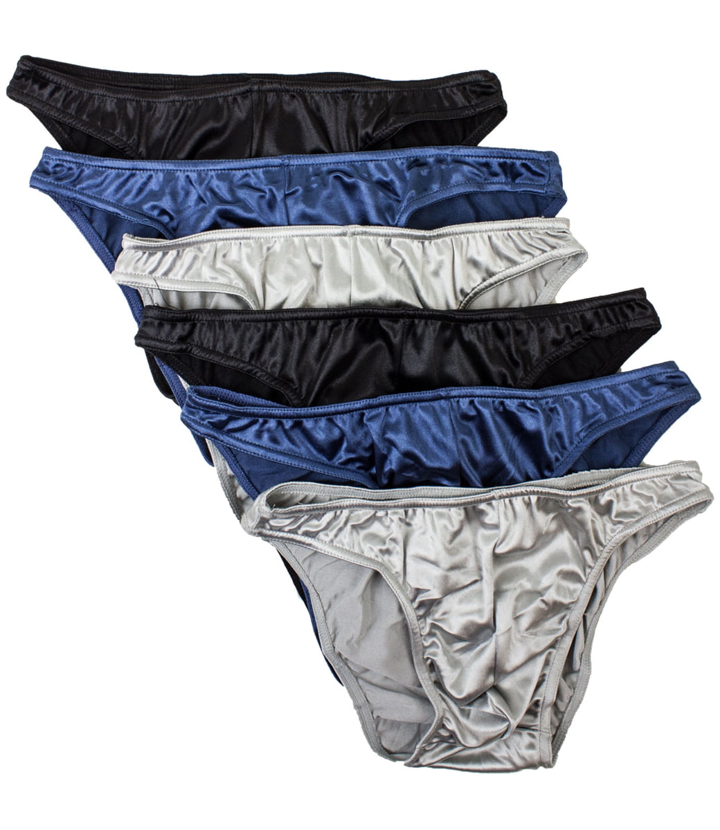 barbra lingerie - Barbra 6 pack Men's Satin Bikini Underwear(S ...