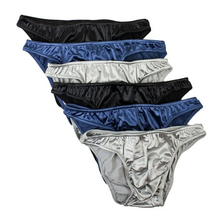 barbra lingerie - Barbra 6 pack Men's Satin Bikini Underwear(S ...