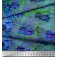 thumbnail image 3 of Soimoi Blue polyester Crepe Fabric Fish & Feather Animal Skin Print Fabric by the Yard 42 Inch Wide, 3 of 3