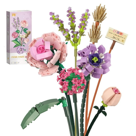 Mini Bricks Flower Bouquet Building Sets, Artificial Flowers, DIY Unique Decoration Home, 547 Pieces Botanical Collection for Ages 8-12 yrs Old for Gift