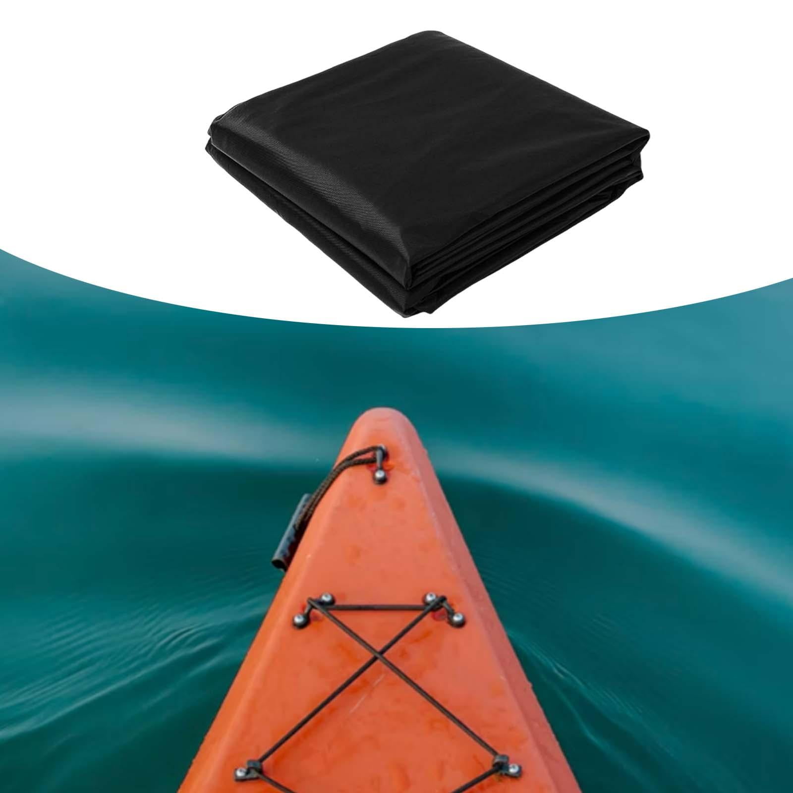 Kayak Boat Cover Rowing Water Sunblock with Drawstring Strap Rain Resistant Protective for Inflatable Boat Dinghy, 380x94x46cm