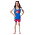thumbnail image 4 of Dc Comics Girls' Superman Classic Logo Racerback Tank Shorts Pajama Set, 4 of 7