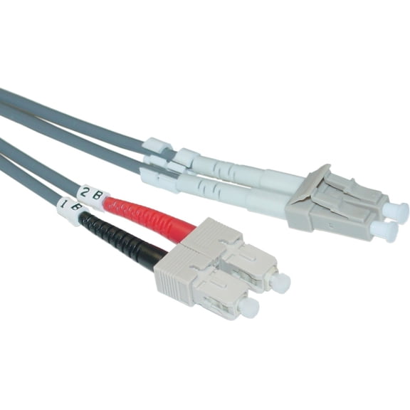 Fiber Optic Cable, 15 Meter (49.2 feet) LC to SC Lucent Connector to Subscriber Connector Duplex 50/125 OM2 Multi-Mode Fiber Optic LC-SC Optical Connection Cable, CableWholesale
