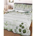 thumbnail image 3 of Quilts Twin Size Bedding Set, Sage Green Eucalyptus Leaves Lightweight Quilted Comforter, Summer Botanical Weeping Wooden Soft Bedspread Coverlet with Pillow Covers for All Season, 68" x 86", 3 of 7