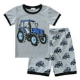 thumbnail image 1 of Little Hand Boy Pajama Set Summer Pjs 100% Cotton Short Sleeve Sleepwear 7T, 1 of 7