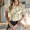 thumbnail image 3 of jowamay Womens Hawaiian Shirt Bird Floral Casual Lapel Short Sleeve Button Up Summer Tropical Shirts for Vacation, 3 of 6