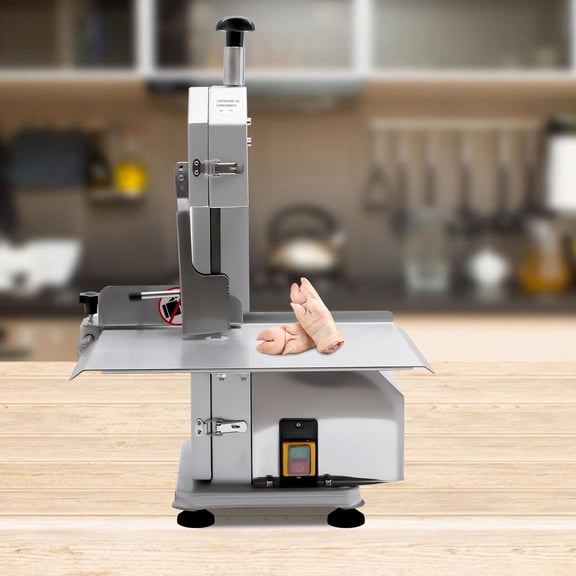 650W Electric Meat & Deli Slicer with Adjustable Slice Thickness, Bone Saw Machine for Cutting Ham, Cheese, Bread, Fruit & Veggies 110V
