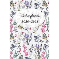 Wochenplaner 2020-2021 : Nettes Fliederblau Blumen Wochen - und Monatsplaner - Terminkalender Tagesplaner - ein Liebevolles Geschenk für Frauen Kollegen (Paperback)