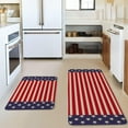 thumbnail image 2 of Qocolhg 4th of July Patriotic Kitchen Rugs Set of 2, American Themed Stars Kitchen Mats Decor, Summer Floor Door Mat Home Independence Memorial Day Decorations - 16x24 and 16x47 inch, Clearance, 2 of 6