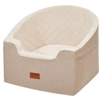 Dog Booster Car Seat for Small and Medium Dogs, Pet Safety Car Seat with Comfortable Cushion, Supports Up to 55 lbs, Brown - Perfect for Travel