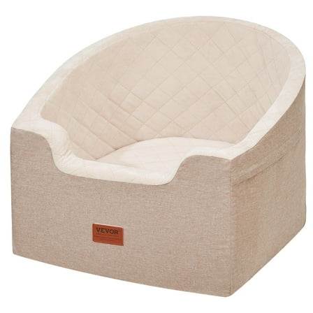 Dog Booster Car Seat for Small and Medium Dogs, Pet Safety Car Seat with Comfortable Cushion, Supports Up to 55 lbs, Brown - Perfect for Travel