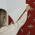 thumbnail image 4 of Tempaper x Novogratz Zebras In Love Red Peel and Stick Wallpaper, 20.5" x 16.5', 4 of 8