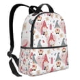 thumbnail image 2 of Lsque Gnome With Love Letter Pattern Backpack – School Travel Canvas Daypack with Ergonomic Padded Straps, Multiple Compartments & Leather Handle, 2 of 5