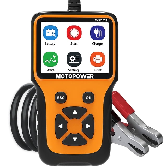 Comprobador de baterías de coche MOTOPOWER MP0515A 12 V 100-2000 CCA