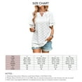 thumbnail image 6 of Women V Neck Top Ruffled Sleeves Hollow Out Lace Stitching Loose Type Casual T Shirt for Summer White M, 6 of 6