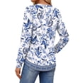 thumbnail image 5 of Fantaslook Womens Long Sleeve Shirts Fall Tunic Tops Casual Crewneck Floral Blouses, 5 of 9