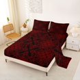 thumbnail image 2 of jejeloiu Bold Damask King Sheets For Men Women,Intricate Pattern Bedding,Red Black,4-Piece,1 Flat Sheet, 1 Fitted Sheet and 2 Pillowcases, 2 of 6