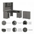 thumbnail image 3 of Bush Furniture Cabot 60" L-Shaped Desk with Hutch & Small Storage Cabinet Modern GY CAB016MG, 3 of 7