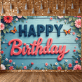 thumbnail image 5 of Rustic Design Birthday Party Banner Wooden Backdrop Sign for Birthday Party Indoor Decoration Event Celebration, 5 of 9