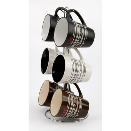 Wee\'s Beyond 6 Piece 12 oz. V-Shaped Coffee Mug Set with Stand ... Wee\'s Beyond 6 Piece 12 oz. V-Shaped Coffee Mug Set with Stand ...