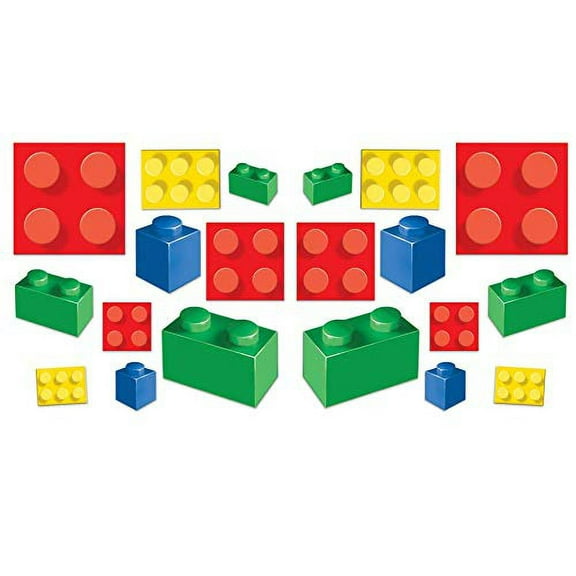 Assorted Colors Building Block Cutouts - 20 Pcs.