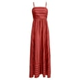 thumbnail image 6 of Women Striped Sleeveless Maxi Dress Swing Cutout Midi Dress Backless Smocked Spaghetti Strap Boho Flowy Sundress, 6 of 7